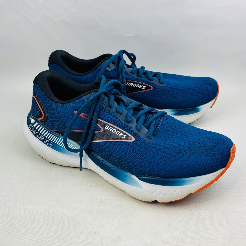 Brooks Men's Blue and Orange Athletic Running Shoes